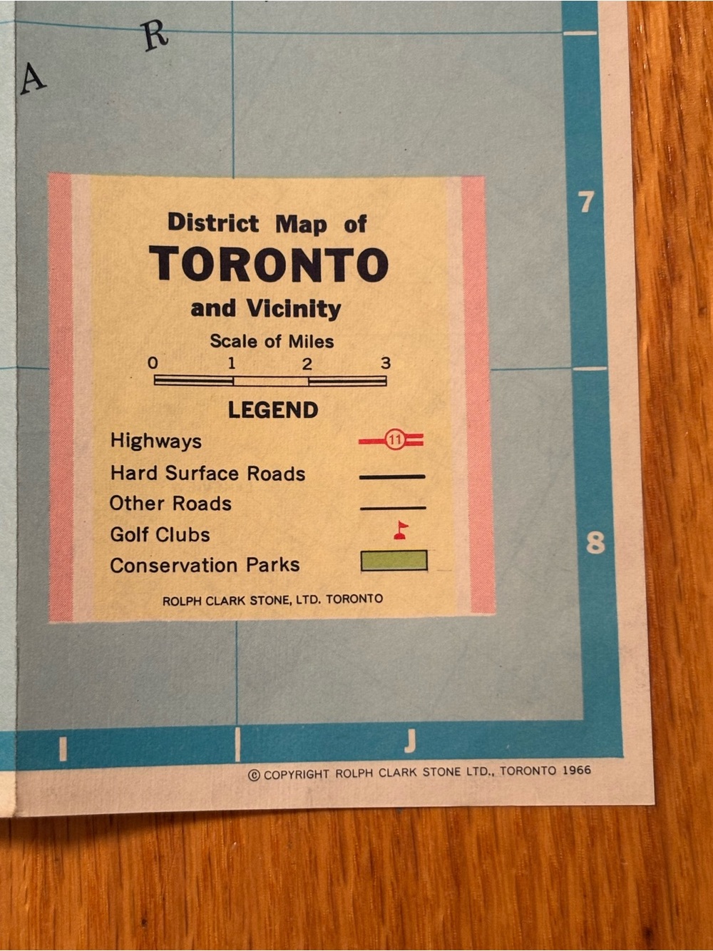 Vintage 1966 District Map of Toronto and Vicinity by Rolph Clark Stone - Picture 6 of 11